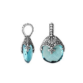 AP-6284-BT Sterling Silver Pendant With Blue Topaz Q. Jewelry Bali Designs Inc